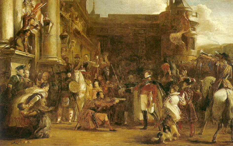 Sir David Wilkie the entrance of george iv at holyrood house